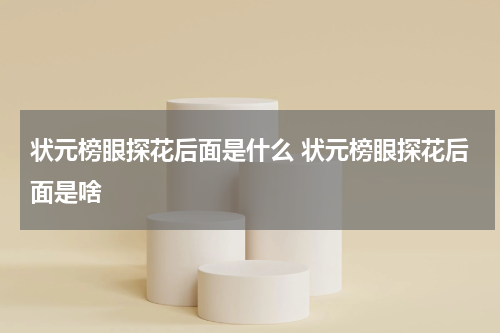 状元榜眼探花后面是什么 状元榜眼探花后面是啥