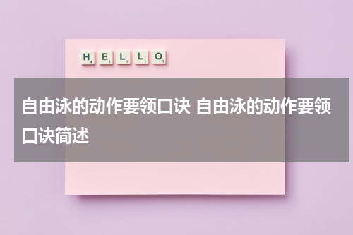 自由泳的动作要领口诀 自由泳的动作要领口诀简述