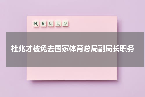 杜兆才被免去国家体育总局副局长职务