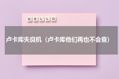 卢卡库失良机（卢卡库他们再也不会查）