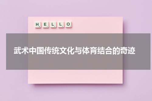  武术中国传统文化与体育结合的奇迹