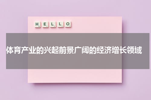  体育产业的兴起前景广阔的经济增长领域