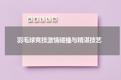  羽毛球竞技激情碰撞与精湛技艺