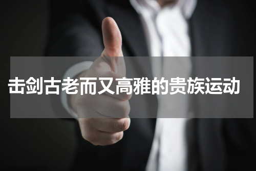  击剑古老而又高雅的贵族运动