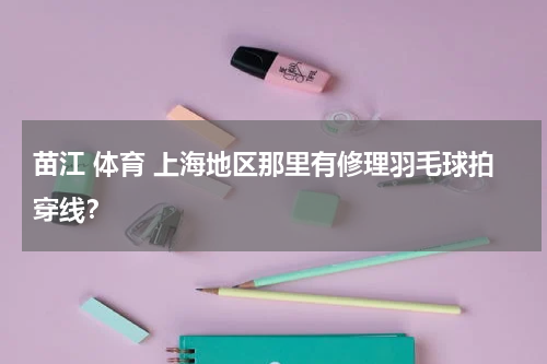 苗江 体育 上海地区那里有修理羽毛球拍穿线？