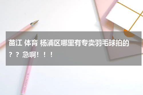 苗江 体育 杨浦区哪里有专卖羽毛球拍的？？急啊！！！